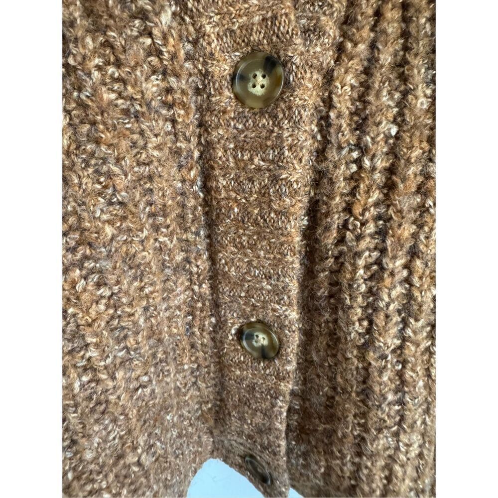 Lucky Brand chunky brown button wool shaker cardigan sz M women’s knitted cozy m - Picture 6 of 6